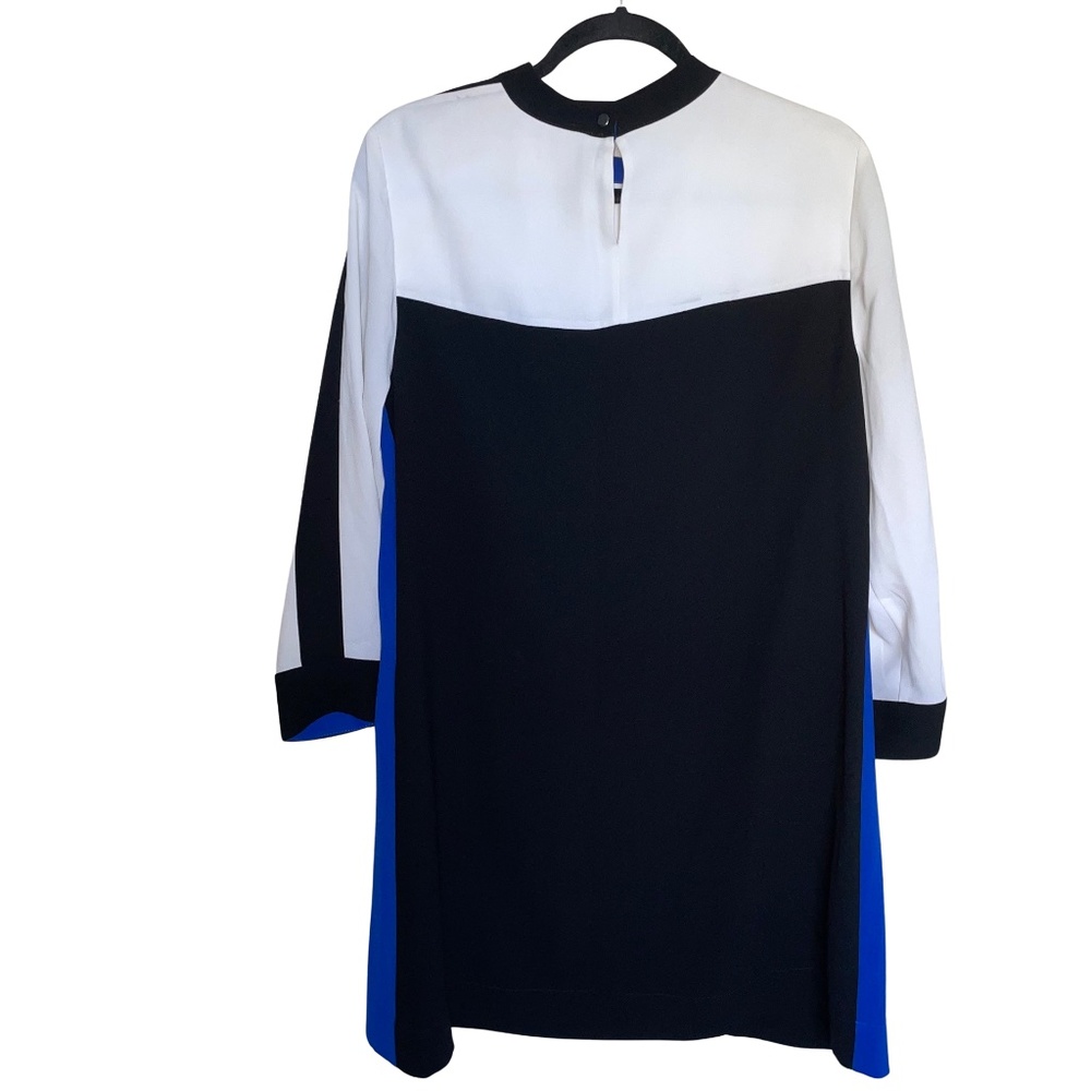 BCBGMaxAzria Black and White Mini Dress with Blue Accents - Picture 7 of 16